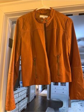 Women's Camel soft Faux Leather Jacket